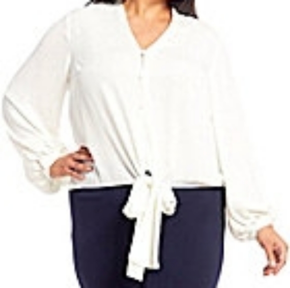 NWT VinceCamuto 3X Ivory Blouse Firm Price *last 1 - Picture 3 of 3